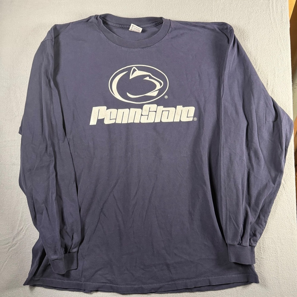 Vintage Anvil Penn State Nittany Lions Long Sleeve T-Shirt Mens 2XL Navy USA 90s